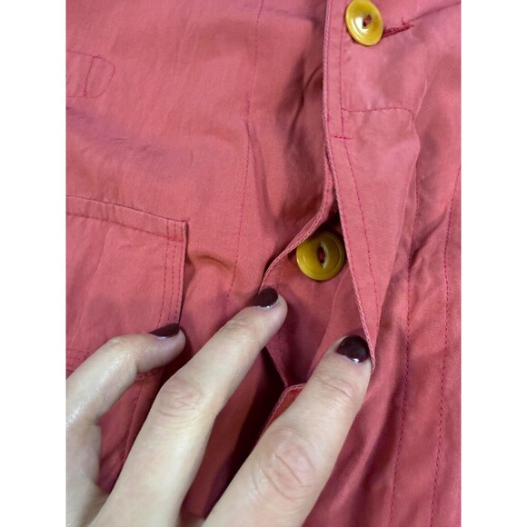 Vintage Silk Golf Jacket Button Up Lined Red 1960's Made in Italy | Size IT 50 - Picture 7 of 15